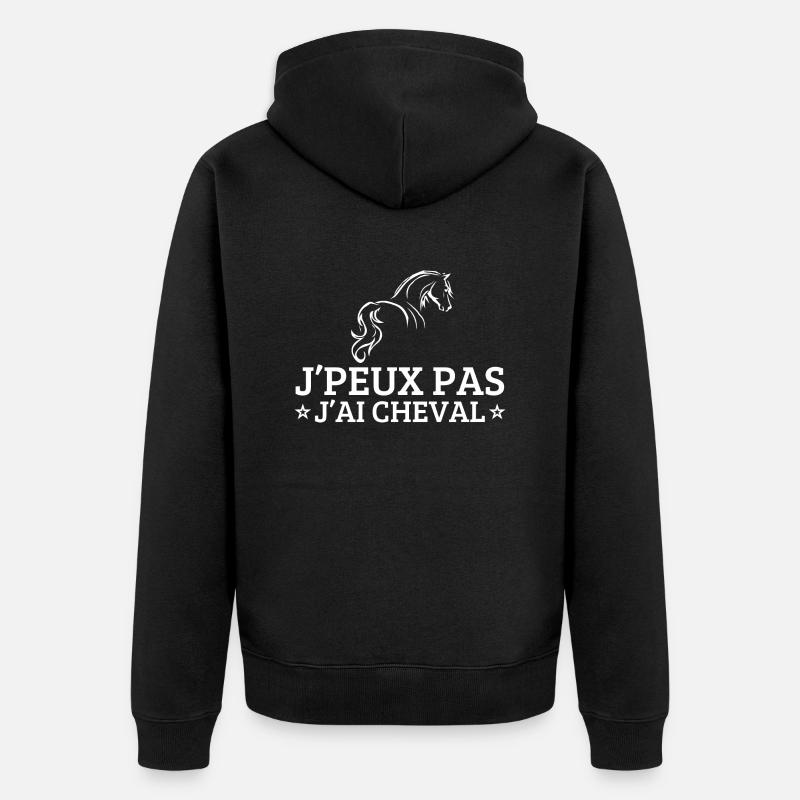 j'peux pas j'ai cheval - Veste à capuche bio Premium Unisexe - noir