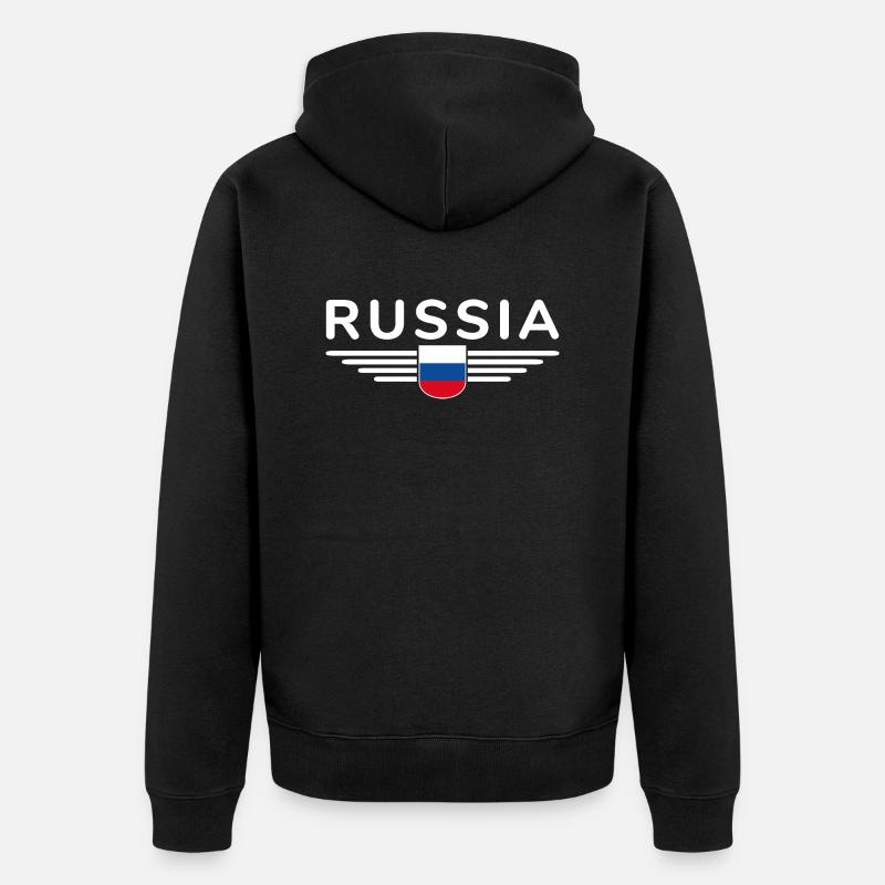 T-shirt Russie – Fierté et tradition - Veste à capuche bio Premium Unisexe - noir