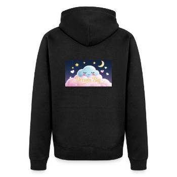 Dream Big - Unisex Premium Bio Zip Hoodie - Schwarz - Hinten - Nico (187cm)
