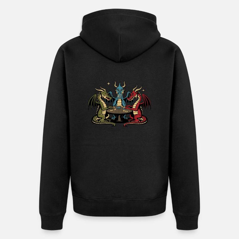Dragons cartes à jouer - Veste à capuche bio Premium Unisexe - noir