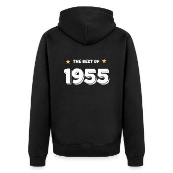 Das Beste von 1955 - Unisex Premium Bio Zip Hoodie - Schwarz - Hinten - Nico (187cm)