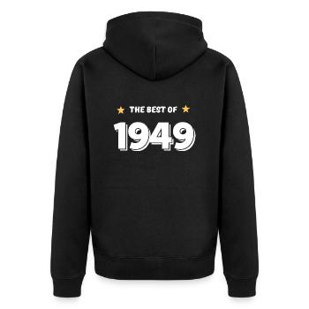 Das Beste von 1949 - Unisex Premium Bio Zip Hoodie - Schwarz - Hinten - Nico (187cm)
