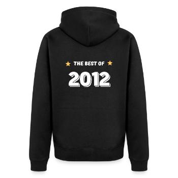 Das Beste aus 2012 - Unisex Premium Bio Zip Hoodie - Schwarz - Hinten - Nico (187cm)