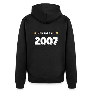 Das Beste aus 2007 - Unisex Premium Bio Zip Hoodie - Schwarz - Hinten - Nico (187cm)