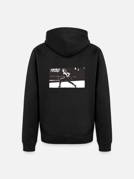 FOCUS_white - Unisex Premium Organic Zip Hoodie - black