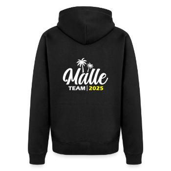 Malle 2025 Team Mallorca - Unisex Premium Bio Zip Hoodie - Schwarz - Hinten - Nico (187cm)