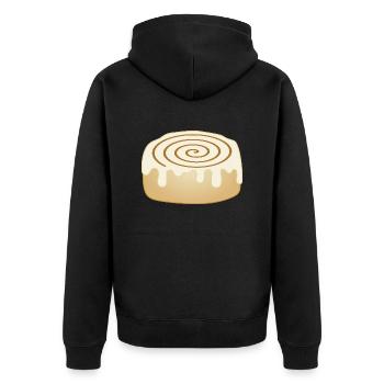 cinnamon roll - Unisex Premium Organic Zip Hoodie - black - Back - Nico (187cm)