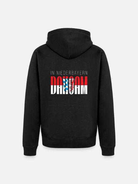 In Niederbayern dahoam - Unisex Premium Bio Zip Hoodie - Schwarz