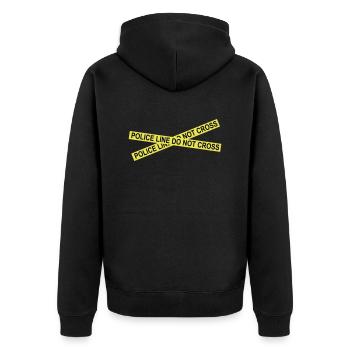 Polizei - Unisex Premium Bio Zip Hoodie - Schwarz - Hinten - Nico (187cm)