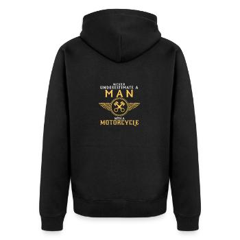 SOUS-ESTIMEZ JAMAIS UN HOMME ET SA MOTO. - Veste à capuche bio Premium Unisexe - noir - Dos - Nico (187cm)
