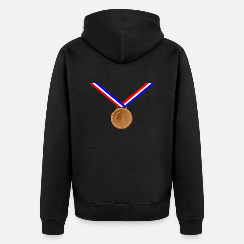 Médaille de bronze 3ème - Veste à capuche bio Premium Unisexe - noir