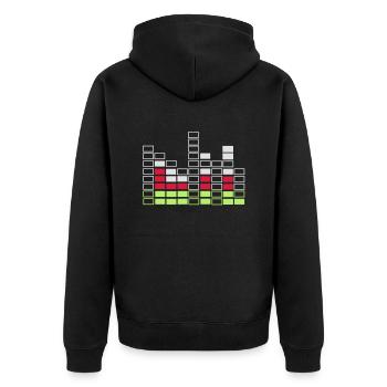Bassline music play bro equalizer - Unisex Premium Organic Zip Hoodie - black - Back - Nico (187cm)