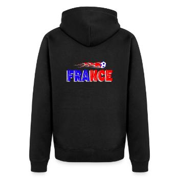 france - Unisex Premium Bio Zip Hoodie - Schwarz - Hinten - Nico (187cm)