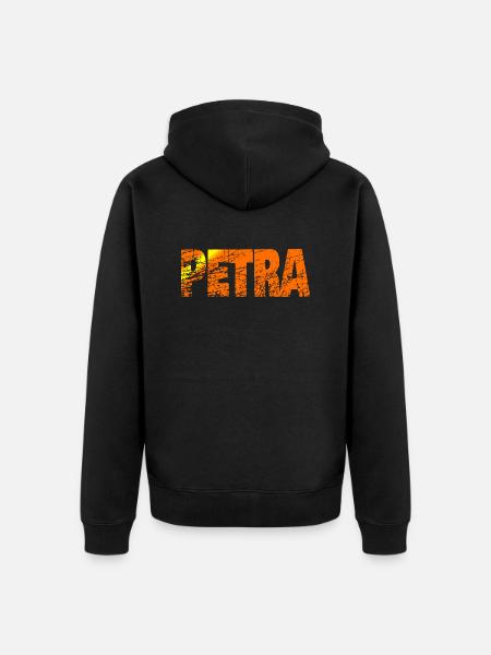 Bokstav Petra navn - Premium økologisk unisex-hettejakke - svart