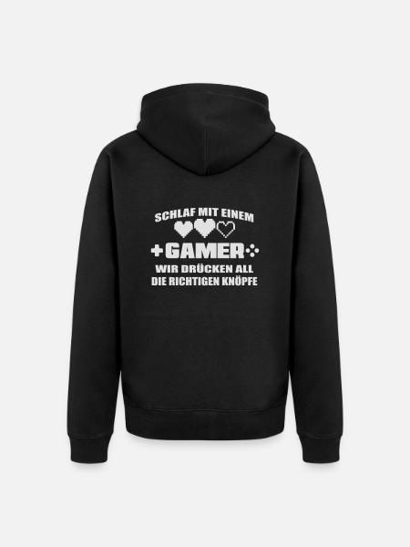 GAMER - Unisex Premium Bio Zip Hoodie - Schwarz