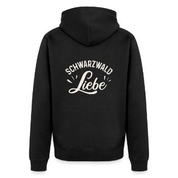 Schwarzwald Liebe - Unisex Premium Bio Zip Hoodie - Schwarz - Hinten - Nico (187cm)