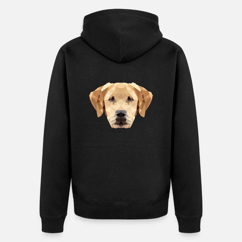 Chien Labrador Polygone - Veste à capuche bio Premium Unisexe - noir
