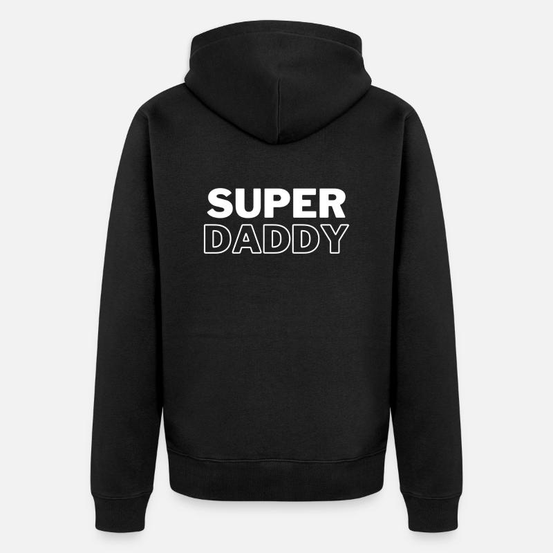 Super Daddy - Unisex Premium Bio Zip Hoodie - Schwarz