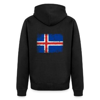 Islande Drapeau Iceland Islands - Veste à capuche bio Premium Unisexe - noir - Dos - Nico (187cm)