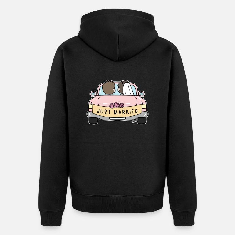 Just Married Lune de miel - Veste à capuche bio Premium Unisexe - noir