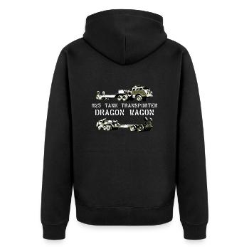 AVM Dragon Wagon M25 TANK TRANSPORTER US ZWEITER WELTKRIEG - Unisex Premium Bio Zip Hoodie - Schwarz - Hinten - Nico (187cm)