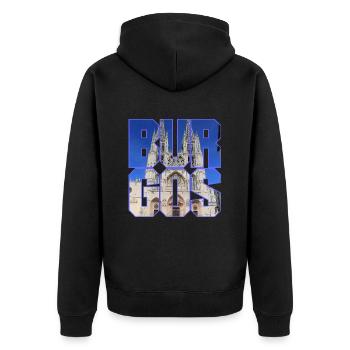 Burgos, city of Spain, façade of the cathedral - Unisex Premium Organic Zip Hoodie - black - Back - Nico (187cm)