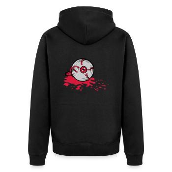 Halloween œil d’horreur sanglant - Veste à capuche bio Premium Unisexe - noir - Dos - Nico (187cm)