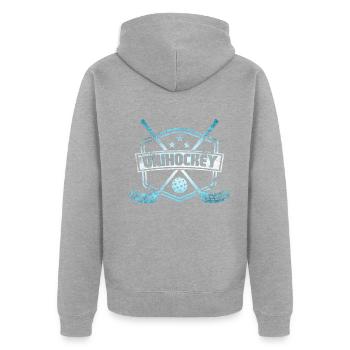 Floorball - Veste à capuche bio Premium Unisexe - gris chiné - Dos - Nico (187cm)