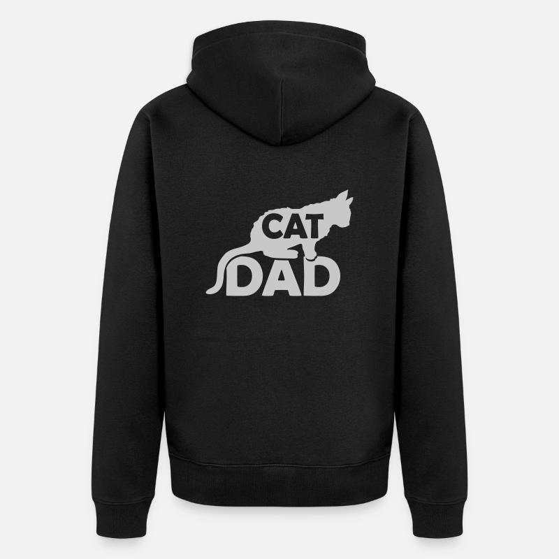 Logo Design Chat Papa - Veste à capuche bio Premium Unisexe - noir
