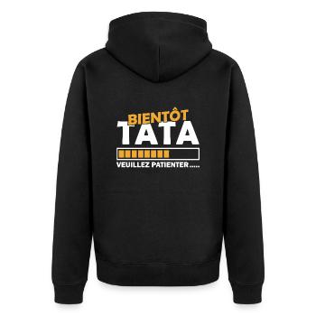 bientôt tata / future tata d'amour - Veste à capuche bio Premium Unisexe - noir - Dos - Nico (187cm)