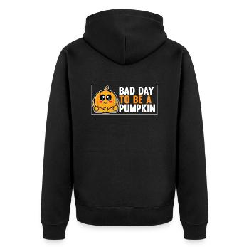 Bad Day to be a pumpkin - Unisex Premium Organic Zip Hoodie - black - Back - Nico (187cm)