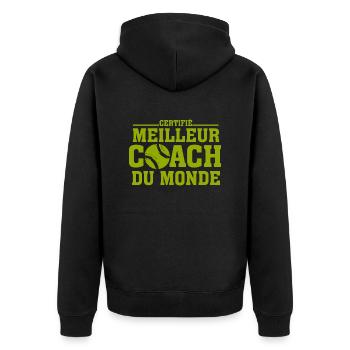 Certifié Meilleur coach de tennis - Veste à capuche bio Premium Unisexe - noir - Dos - Nico (187cm)