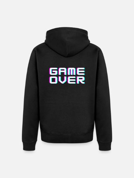 Game over - Unisex Premium Organic Zip Hoodie - black