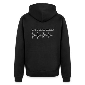 Drumbeat - Unisex Premium Bio Zip Hoodie - Schwarz - Hinten - Nico (187cm)