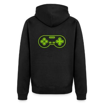 Retro Gamer ancienne manette - Veste à capuche bio Premium Unisexe - noir - Dos - Nico (187cm)