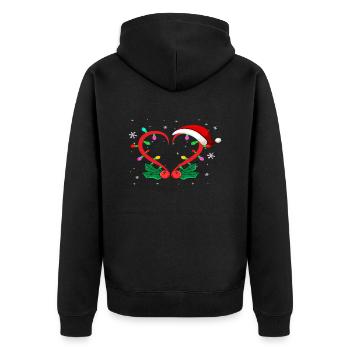 Cœur de Père Noël - Veste à capuche bio Premium Unisexe - noir - Dos - Nico (187cm)