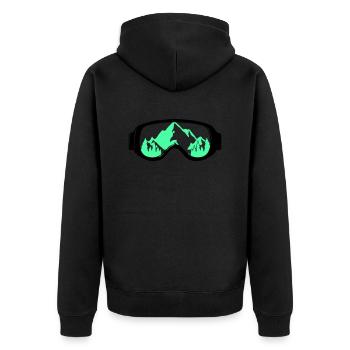 Ski goggles - Unisex Premium Organic Zip Hoodie - black - Back - Nico (187cm)