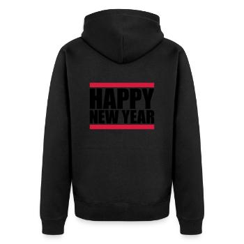 Citation Bonne année - Veste à capuche bio Premium Unisexe - noir - Dos - Nico (187cm)