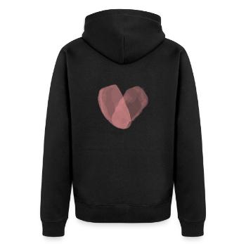 Empreintes digitales d’amour - Veste à capuche bio Premium Unisexe - noir - Dos - Nico (187cm)