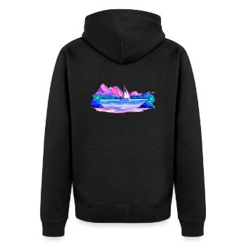 Sailing Sailing Sailing Sailing Sailboat - Unisex Premium Organic Zip Hoodie - black - Back - Nico (187cm)