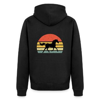Cheval Vintage Rétro - Veste à capuche bio Premium Unisexe - noir - Dos - Nico (187cm)