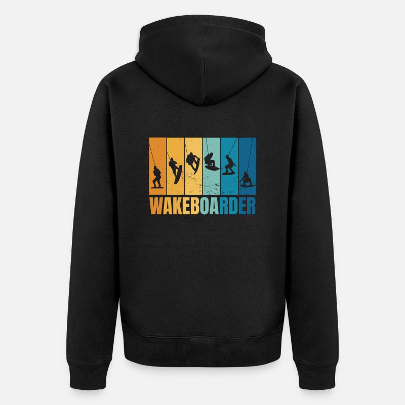 Wakeboard-Silhouetten - Unisex Premium Bio Zip Hoodie - Schwarz