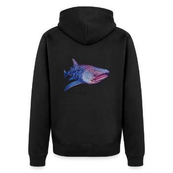 Un requin-baleine est le plus grand poisson vivant - Veste à capuche bio Premium Unisexe - noir - Dos - Nico (187cm)