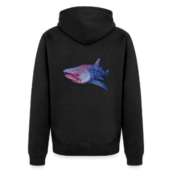 Un magnifique requin-baleine violet pour attirer l’attention - Veste à capuche bio Premium Unisexe - noir - Dos - Nico (187cm)