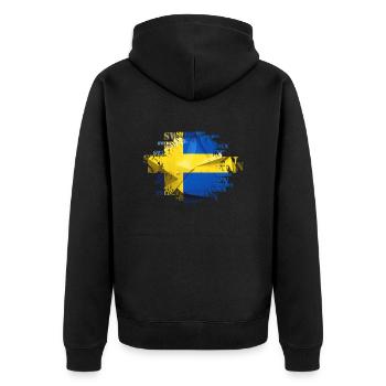Schweden Schweden Flagge national norden skandinavia - Unisex Premium Bio Zip Hoodie - Schwarz - Hinten - Nico (187cm)