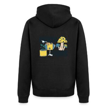 420 World Peace Drop The Tree - Unisex Premium Organic Zip Hoodie - black - Back - Nico (187cm)