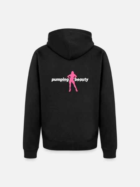 Pompage Beauté Rose et Blanc - Veste à capuche bio Premium Unisexe - noir