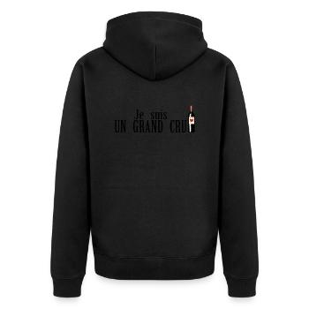 suis grand cru humour alcool bouteille vin rouge - Veste à capuche bio Premium Unisexe - noir - Dos - Nico (187cm)