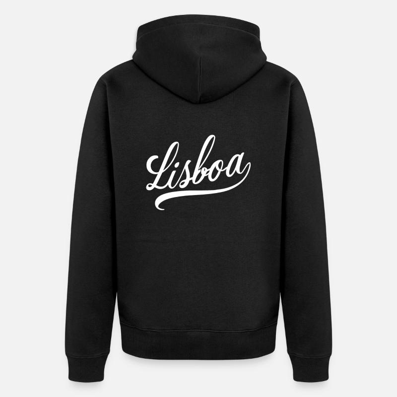 Lisboa - Lisbonne - Veste à capuche bio Premium Unisexe - noir