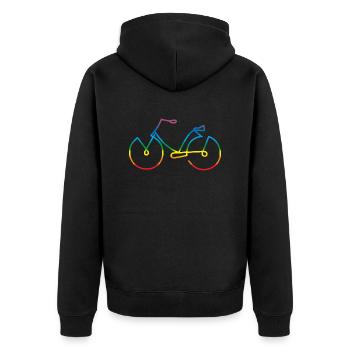 Fahrrad - Unisex Premium Bio Zip Hoodie - Schwarz - Hinten - Nico (187cm)